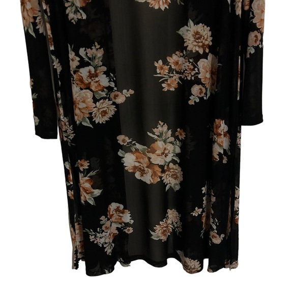FASHION NOVA Black Floral Semi-Sheer Mesh Duster Cardigan 2X - Picture 9 of 12